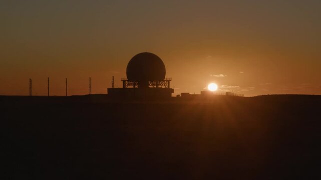 NATO Doppler radar sphere under sun Iceland
