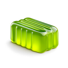 Green Jelly Candy, isolated on white background