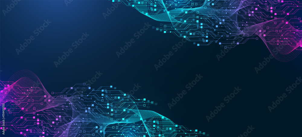 Leinwandbilder artificial intelligence with circuit electric line style. digital futuristic machine learning design