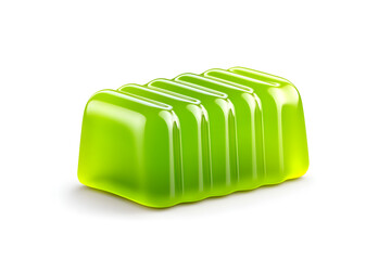 Green Jelly Candy, isolated on white background