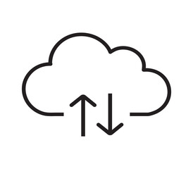 internet Cloud line vector internet cloud icon line for viewing vector icon weather line art vector silhouette.