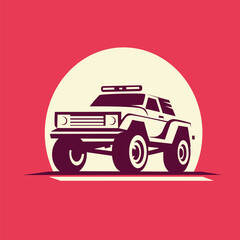offroader logo template, vector silhouette of 4x4 suv car