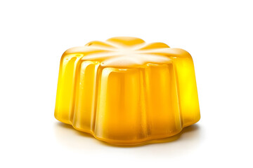 Yellow Jelly Candy, isolated on white background