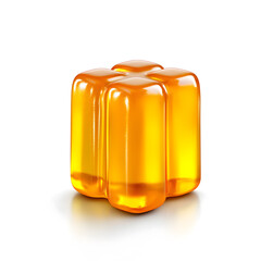 Yellow Jelly Candy, isolated on white background