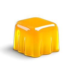 Yellow Jelly Candy, isolated on white background