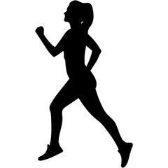 Run. Running men and women, vector set of isolated silhouettes. Silhouettes running. 