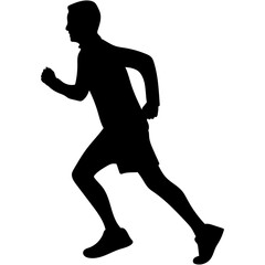 Run. Running men and women, vector set of isolated silhouettes. Silhouettes running. 