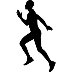 Run. Running men and women, vector set of isolated silhouettes. Silhouettes running. 