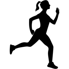 Run. Running men and women, vector set of isolated silhouettes. Silhouettes running. 