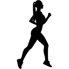 Run. Running men and women, vector set of isolated silhouettes. Silhouettes running. 