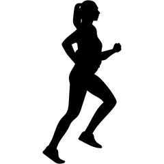 Run. Running men and women, vector set of isolated silhouettes. Silhouettes running. 