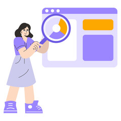 Young Businesswoman. Flat Vector Illustration