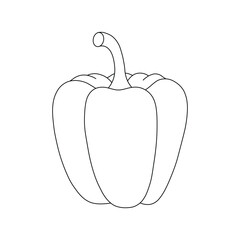 Hand drawn kids drawing bell pepper cartoon isolated