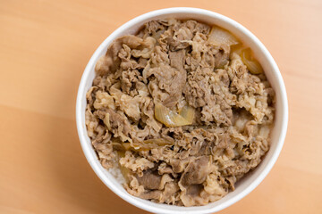 Japanese beef on rice bowl