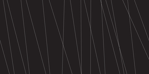 Abstract black and white geometric random chaotic lines with many squares and triangles shape. Metal grid isolated on the white background. Banner with geometric shapes, lines, stripes and triangles.