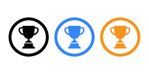 Award prize trophy in a circle vector icon design