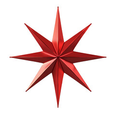 Red Metallic Eight-Pointed Star Christmas Decoration