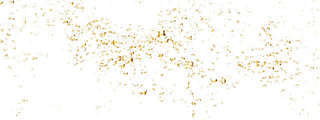 Golden glitter confetti falling down on transparent background. Vector illustration.