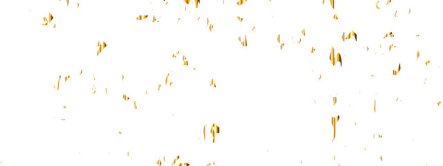Doted and confetti golden glitter on transparent background. Shiny glittering dust. Gold glitter sparkle confetti that floats down falling. Vector illustration.