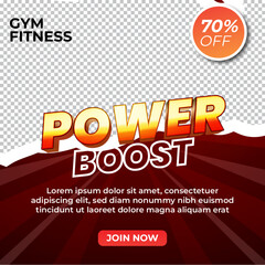 Gym fitness Social media poster template design. Abstract tred shape. Suitable for social media, flyers, banner