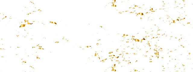 Abstract doted and confetti golden glitter and dust particles splatter on transparent background. Dust golden grunge background. Vector illustration.