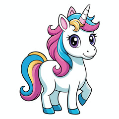 cute unicorn vector cartoon illustration.