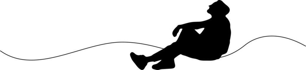 Pose of a man relax silhouette