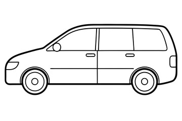 Simple Vehicle Line Art Vector