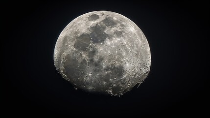 Fototapeta premium A stunning close-up of the moon, showcasing its craters and surface texture against a dark sky.