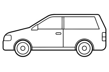 Simple Vehicle Line Art Vector