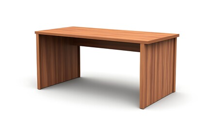 A wooden desk with a white background