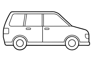 Simple Vehicle Line Art Vector