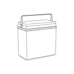 Hand drawn kids drawing cooler box cartoon isolated