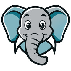 elephant logo on white background.