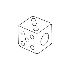 Hand drawn kids drawing dice cartoon isolated