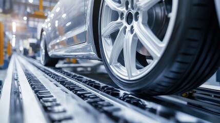 Fototapeta premium Robot Automotive Assembly Line in Action