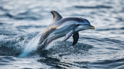 Obraz premium Dolphin Leaping Through Ocean Waves