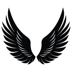 Fototapeta premium black wings vector white background.