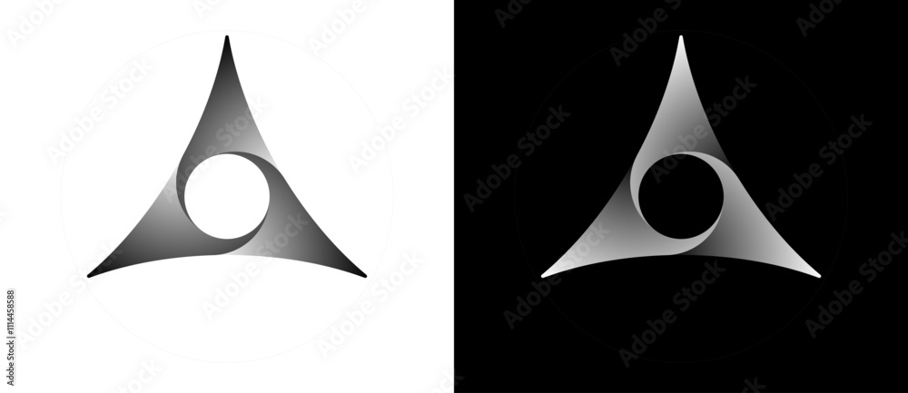 Aufkleber geometric triangle shape as modern design element, logo or icon. a dark figure on a white background