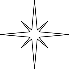 Minimalist silhouette stars icon set, twinkle shining star shape symbols, icons, elements. Modern geometric sparkle black silhouettes sign