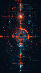 Fototapeta premium Abstract Quantum System Diagram: Logical Flow, Clean Lines, Surreal Elements