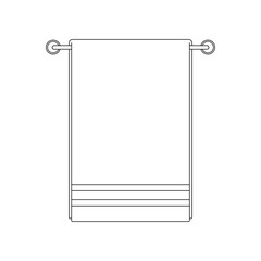 Hand drawn kids drawing hanging towel cartoon isolated