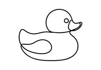 Continuous One-Line Drawing of a Rubber Duck - Minimalist Toy Design