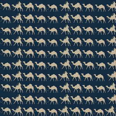 seamless pattern with blue camel