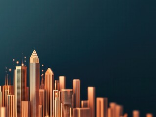 Fototapeta premium Futuristic cityscape with digital lines representing global payments innovation, smart technology driving financial success