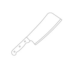 Hand drawn kids drawing meat cleaver cartoon isolated