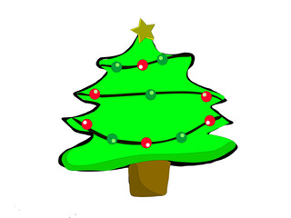 christmas tree with ribbon