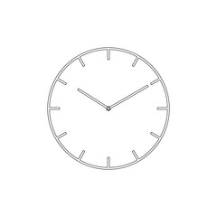 Hand drawn kids drawing minimalistic clock cartoon isolated