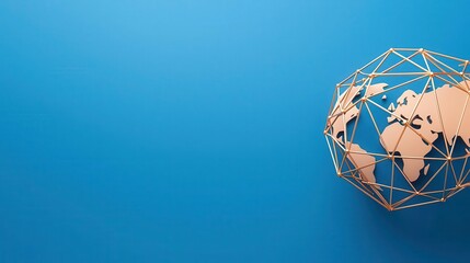 3D visualization of a decentralized global payment system, smart technology enabling international success