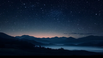 Fototapeta premium a movement of stars in the night sky with the view of mountains.